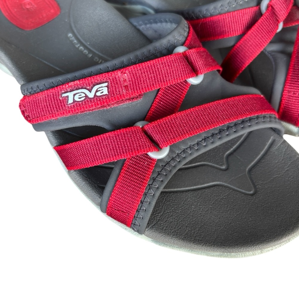 Teva Red Tirra Slide Sandals with a Shoc Pad and Anatomic Footbed 6 - Picture 3 of 11